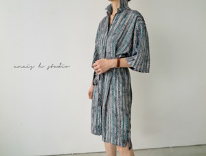 [当天发货]打印法郎连衣裙 - 薄荷店编辑线条