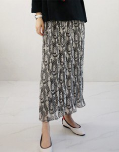 Pleats Paisley Skirt - 2c