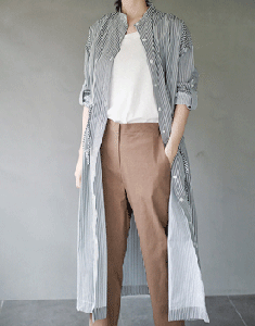 Allen stripe long onepiece - 2c