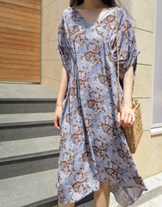 Paisley Shirring Dress