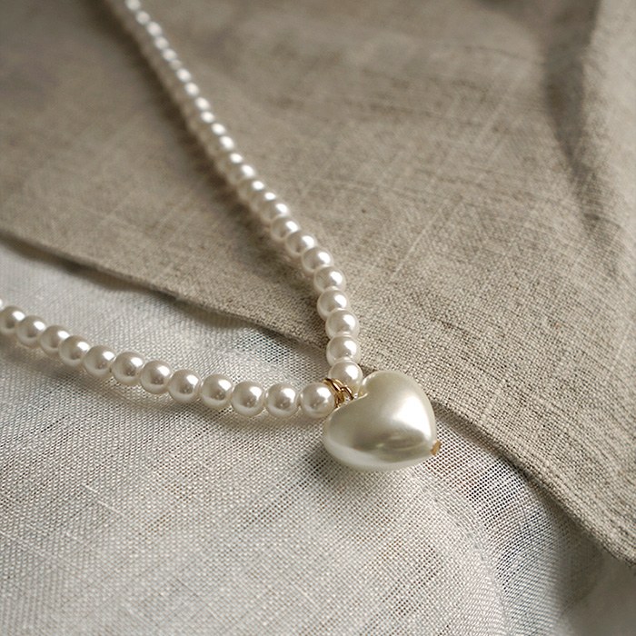 Ivory Heart Pearl Necklace