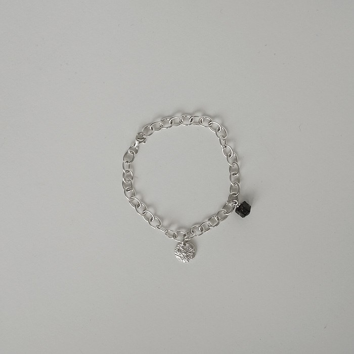 Balck Turmalin Silver Bracelet