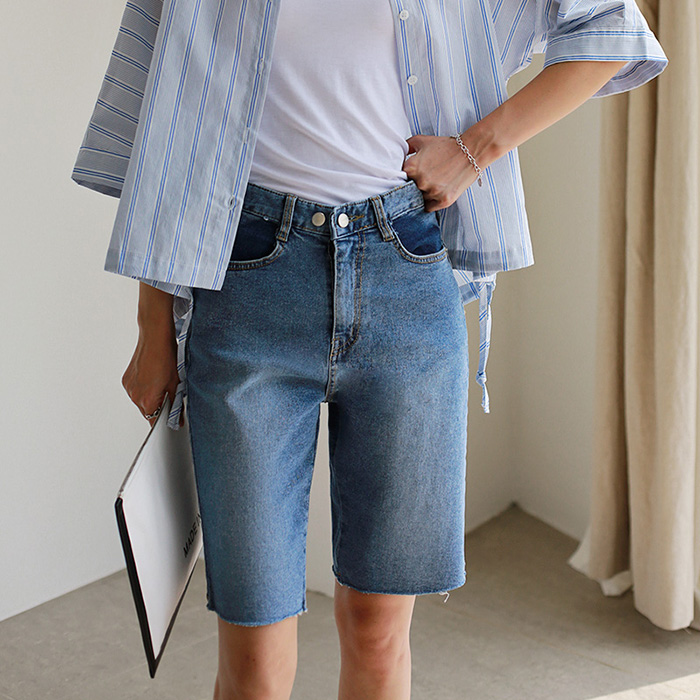 Washing Coloring Half Denim