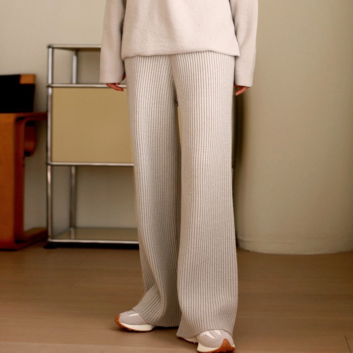 With Ribbed Knit Pants