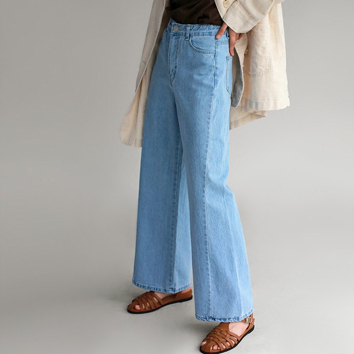 Line Point Wide Denim