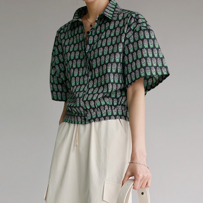 Flowerpot Print Shirt