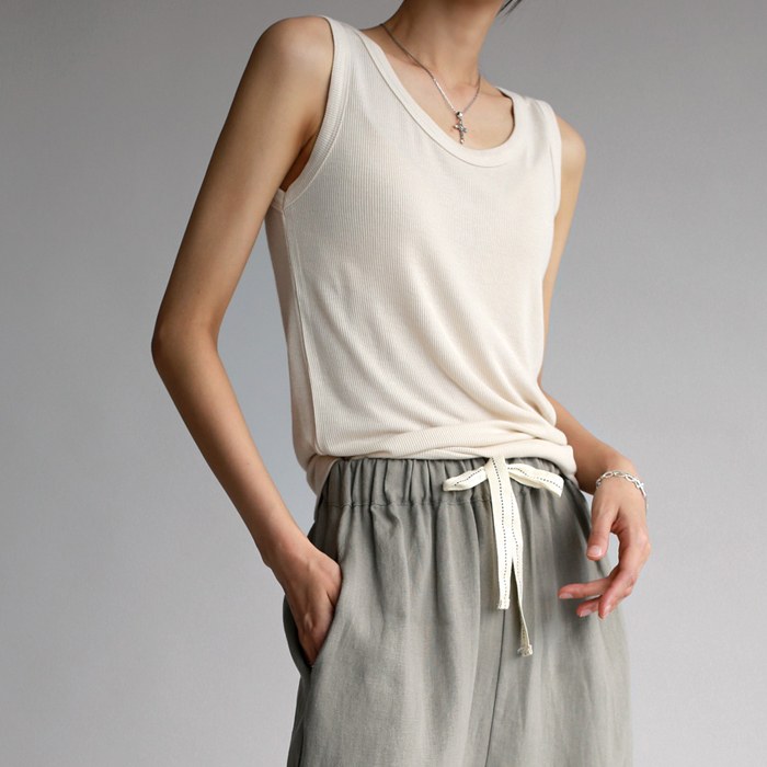 Splash Ribbed Sleeveless