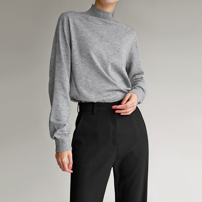 Contra Mock Neck Knit Top