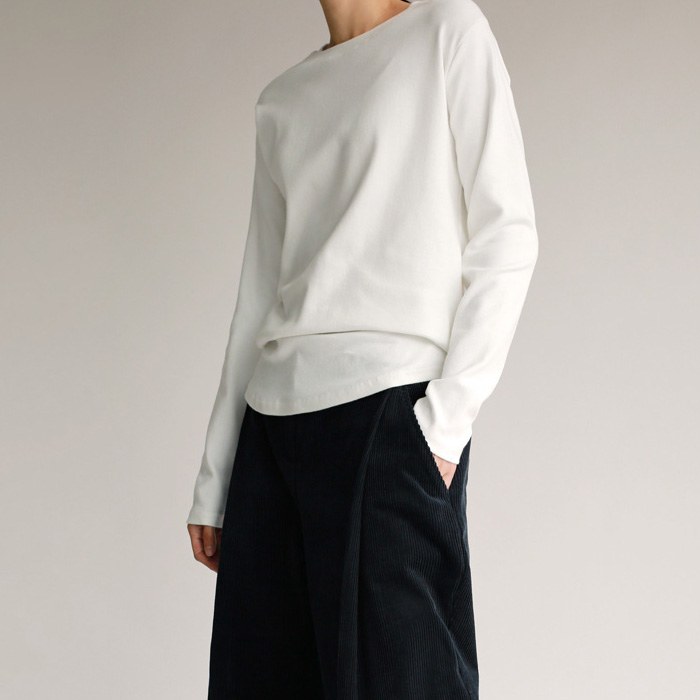 Wool napping basic shirt