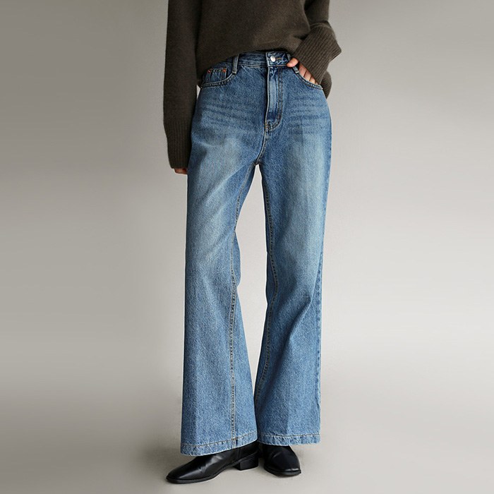 Semi Bootcut Napping Denim Pants