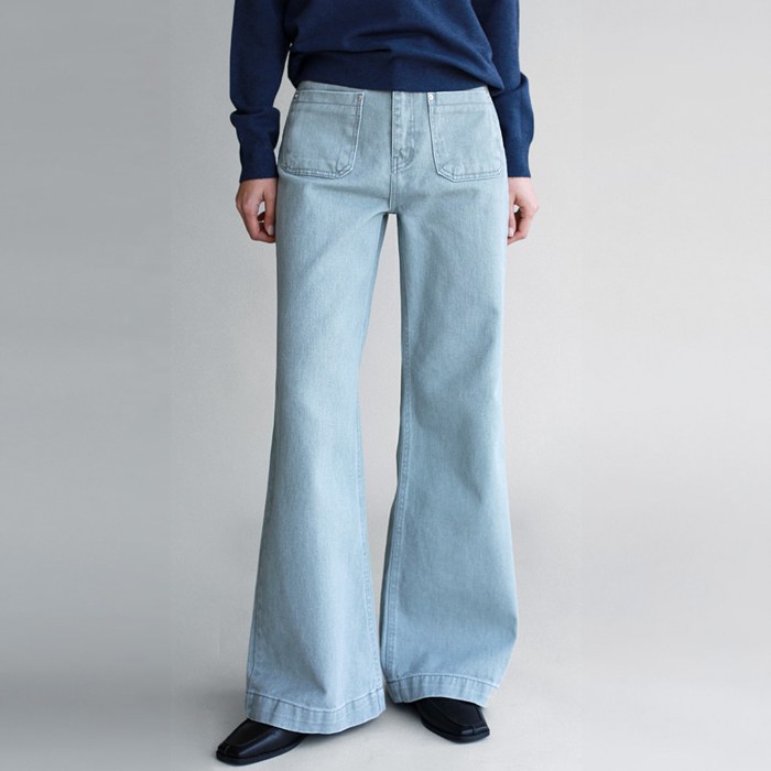 Front pocket wide pants