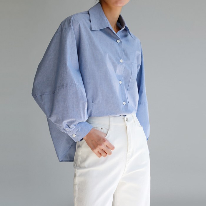 Striped capri sleeve shirt