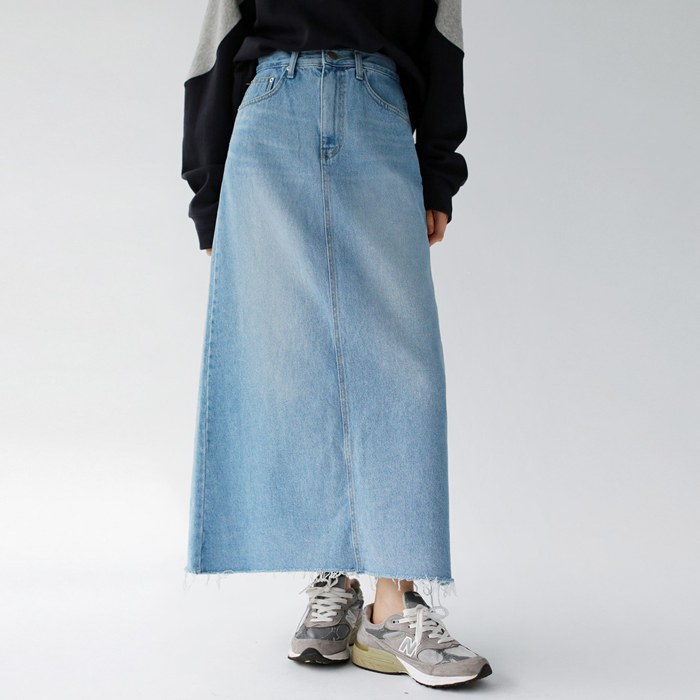 Forest Denim Long Skirt
