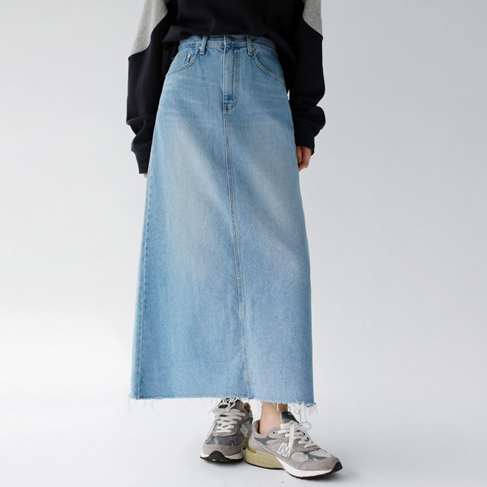 Forest Denim Long Skirt