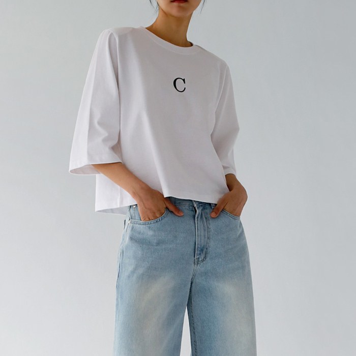 C logo pad tee