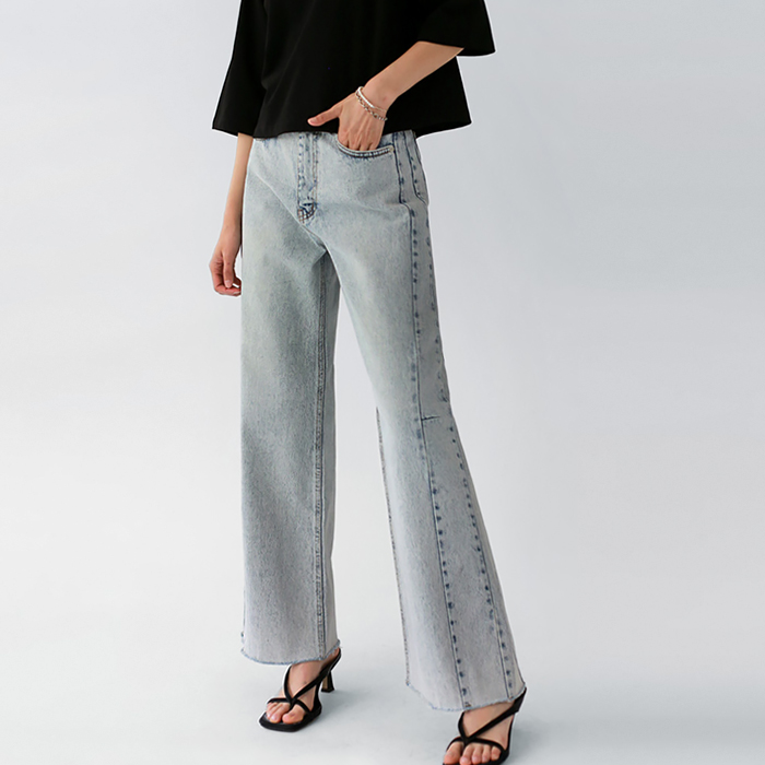 Stone washed denim