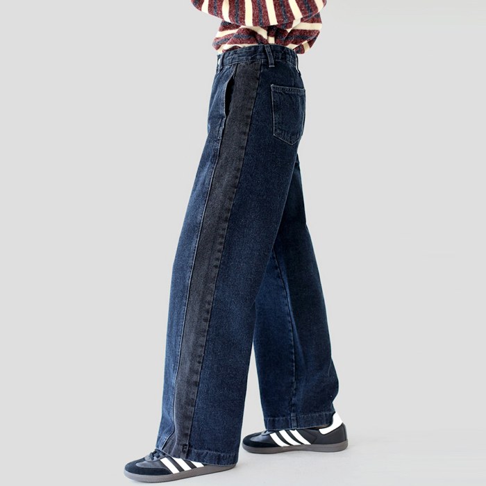 Side color matching napping denim