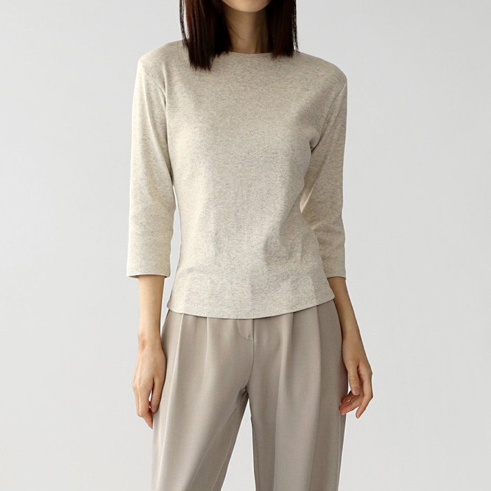 Ribbed 3/4 sleeve tee
