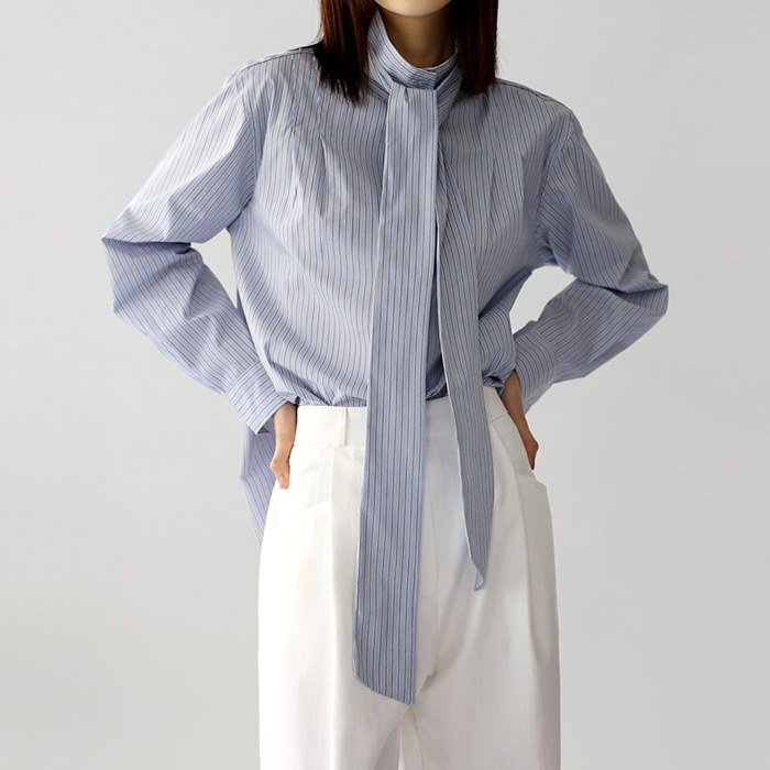 High neck tie shirt