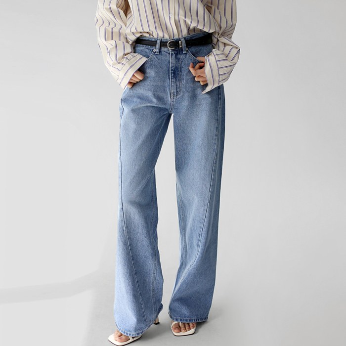 Long wide denim pants