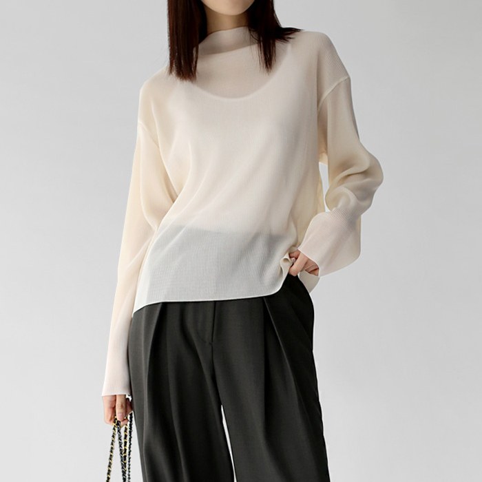Sheer pleat top