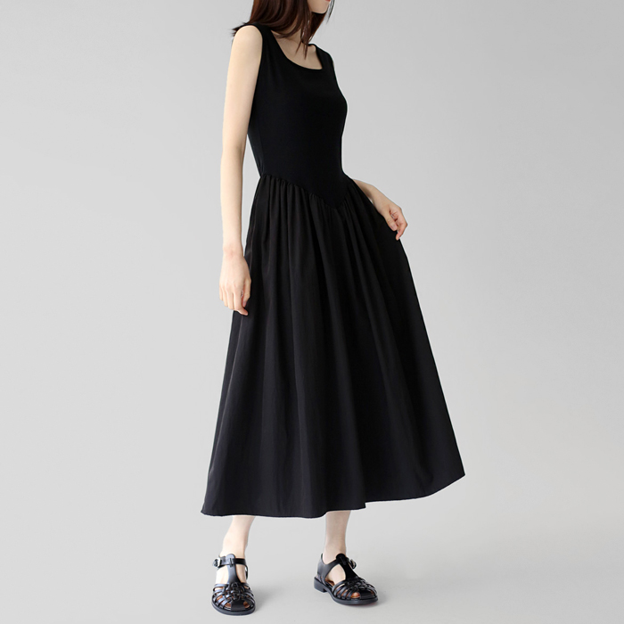 Square neck long one-piece