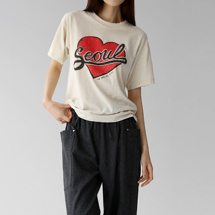 Heart print tee