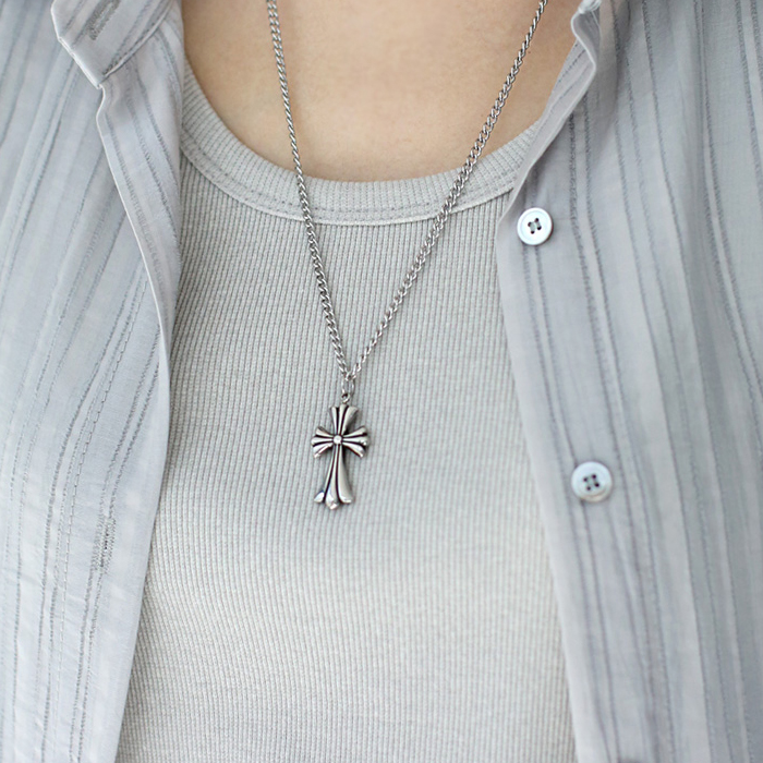 Antique Cross Long Necklace