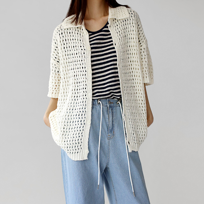 Croche long cardigan