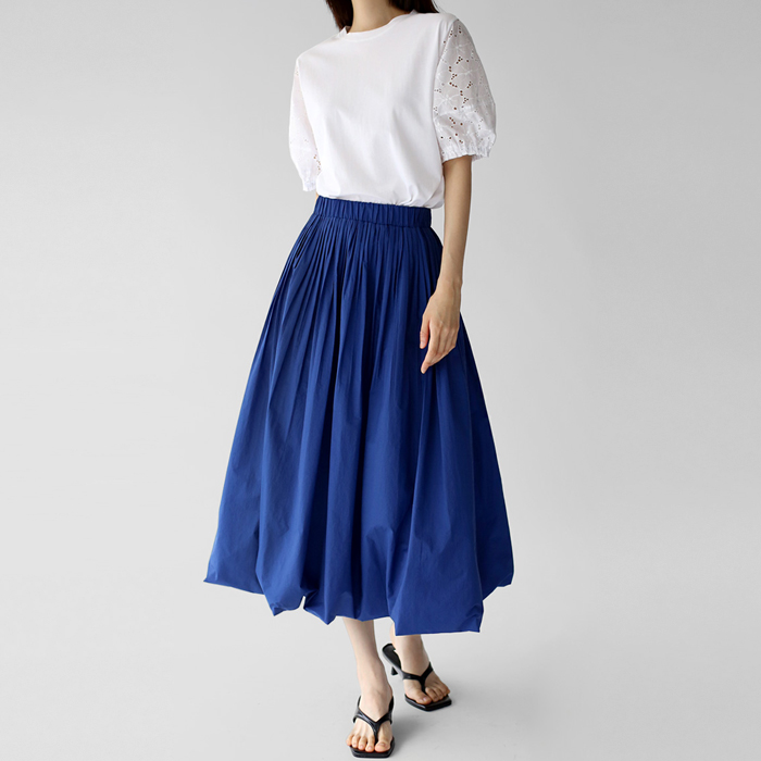 Hemline roll-up full skirt