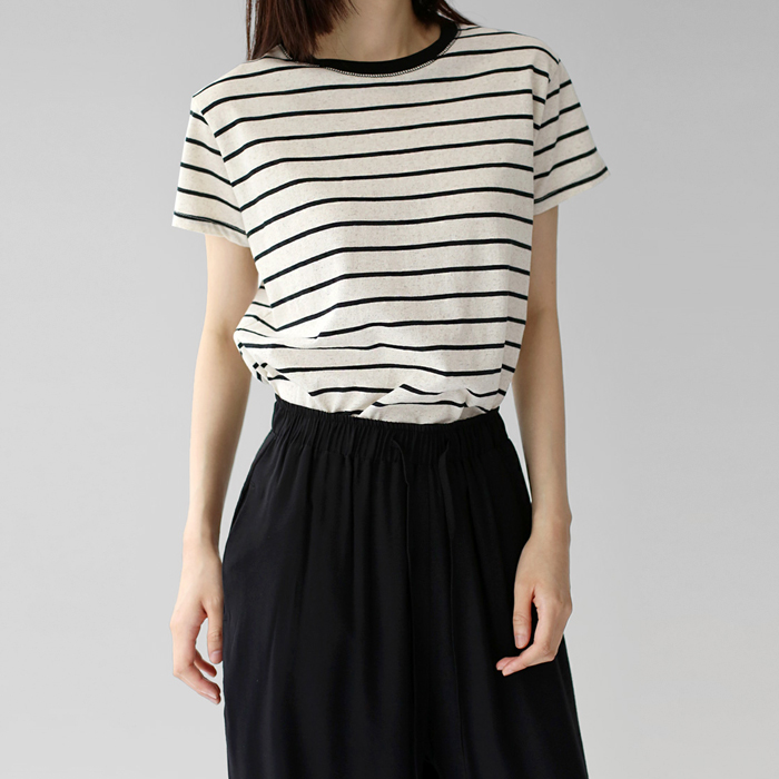 Line Linen Half Tee