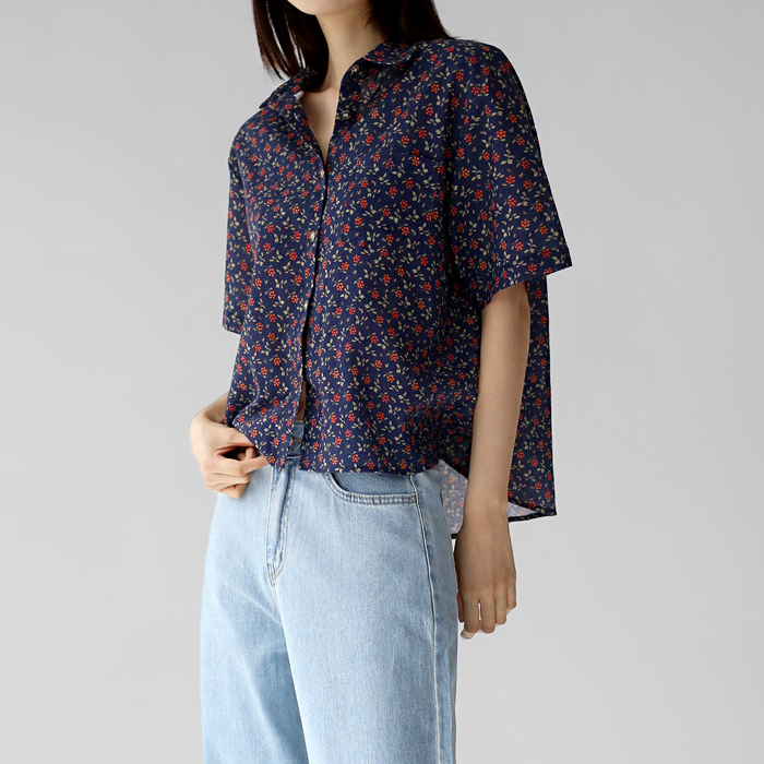 Flower Linen Cotton Shirt
