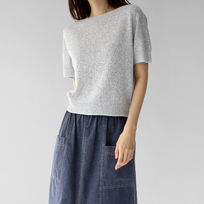 Holgarment Thin Boucle Knit Top