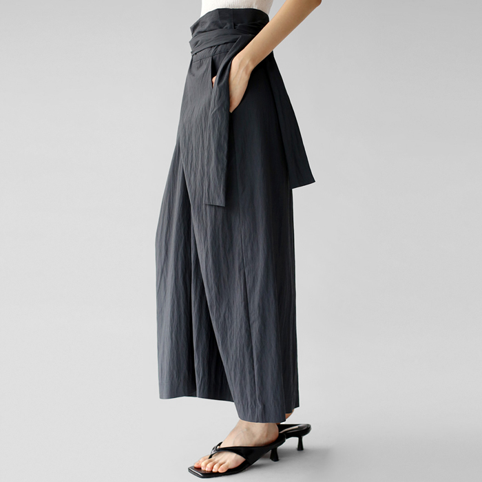 Tie-up long skirt