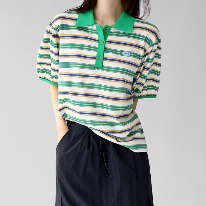 NEW 5%ray 条纹 Polo 衫/保罗衫