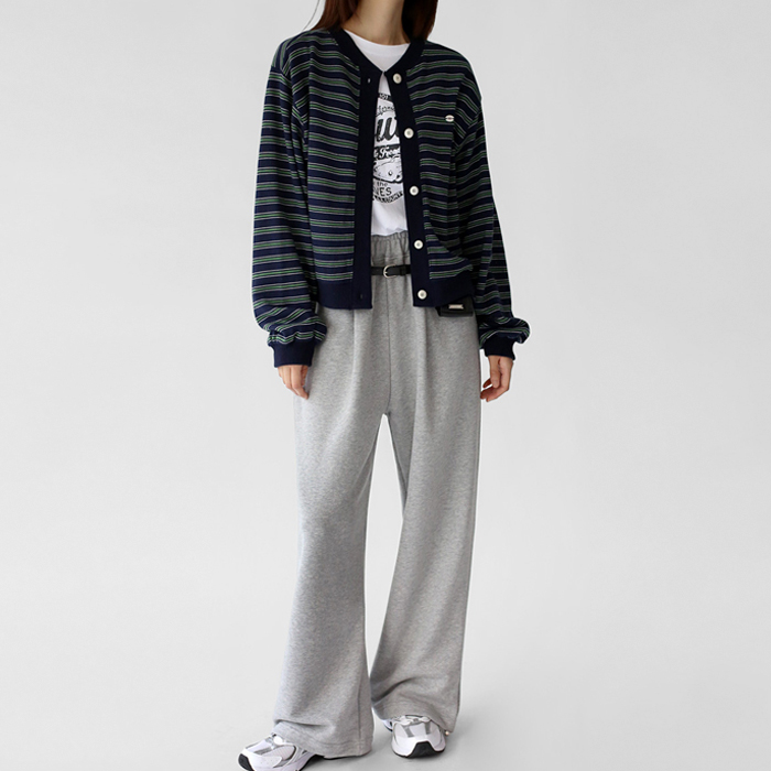 Stripe snap cardigan
