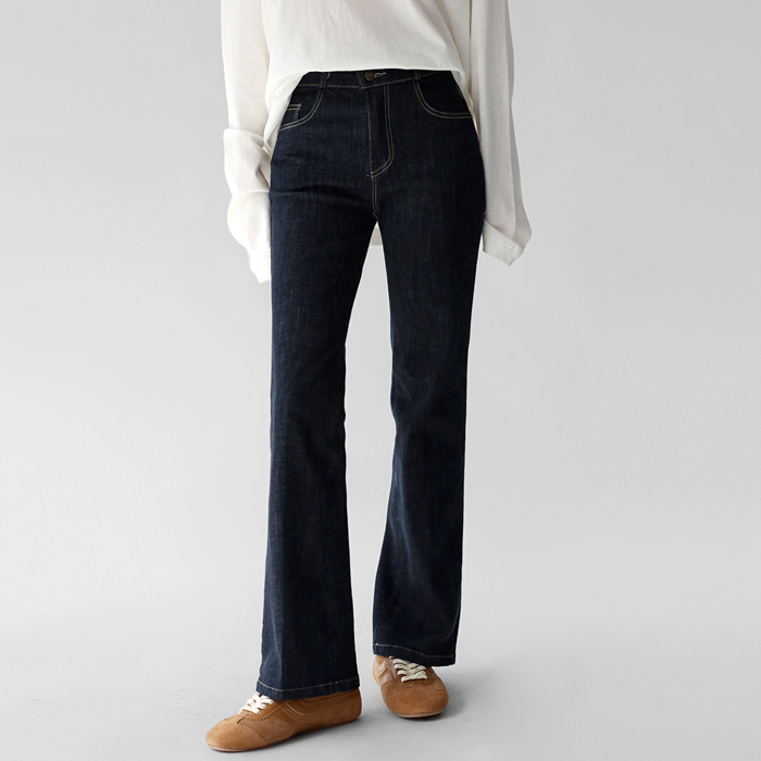 Non-fade slim bootcut denim pants