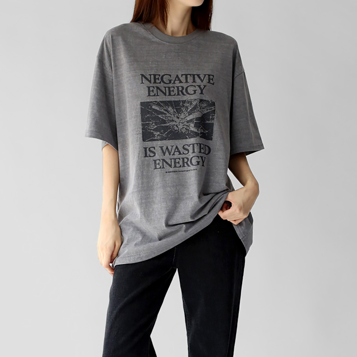 【fw新品5%】Energy复古/仿旧长款T恤