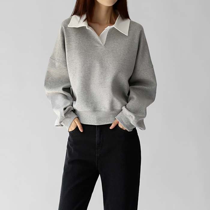 Collar color blocking man-to-man