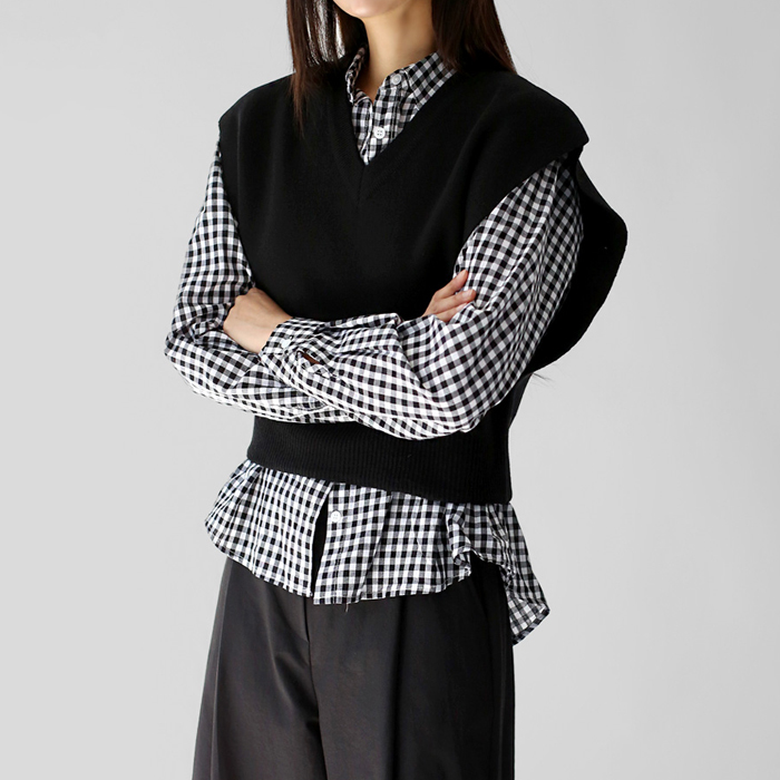 [fw 新品 5%] Code V 字领针织马甲