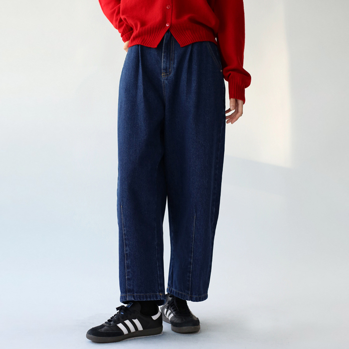 Barrel back banding denim pants