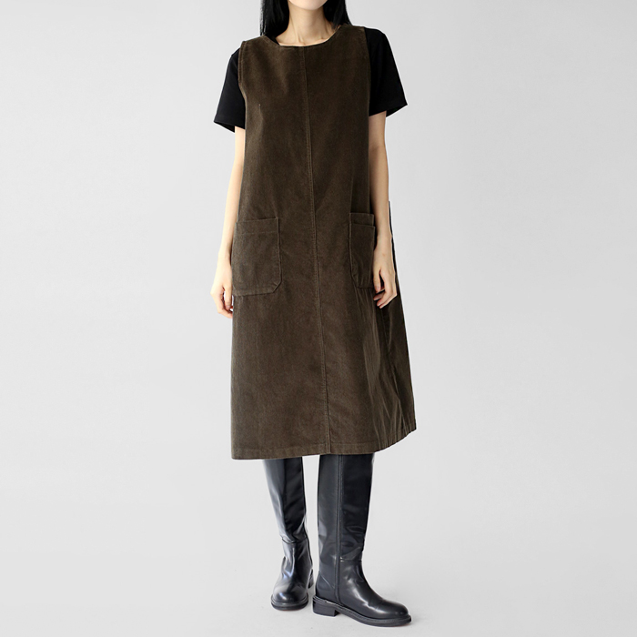 Corduroy pocket onepiece