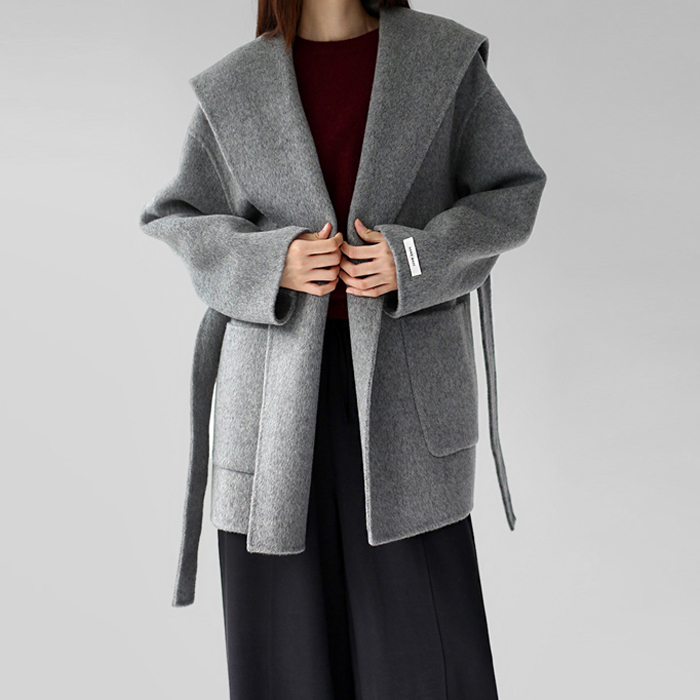 Sailor shawl collar handmade coat