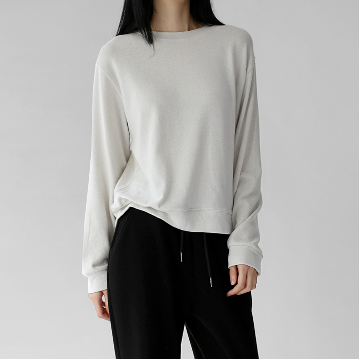 Thin fleece man-to-man