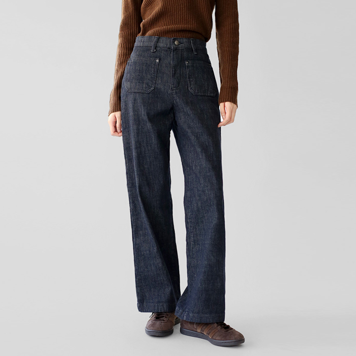 Rona front pocket fleece denim