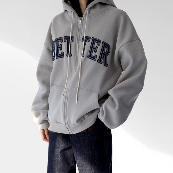 Better fleece zip-up long hoodie