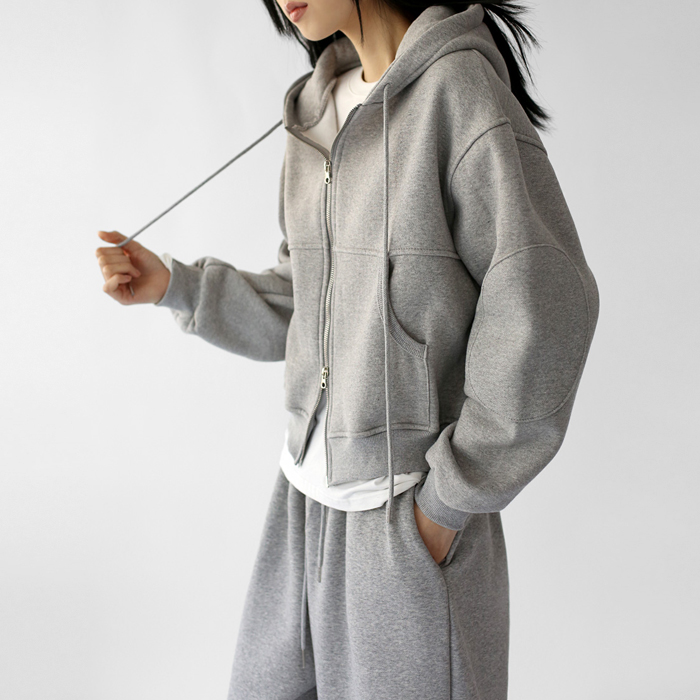 【秋冬新品 5% 折扣】抓绒双向拉链连帽衫