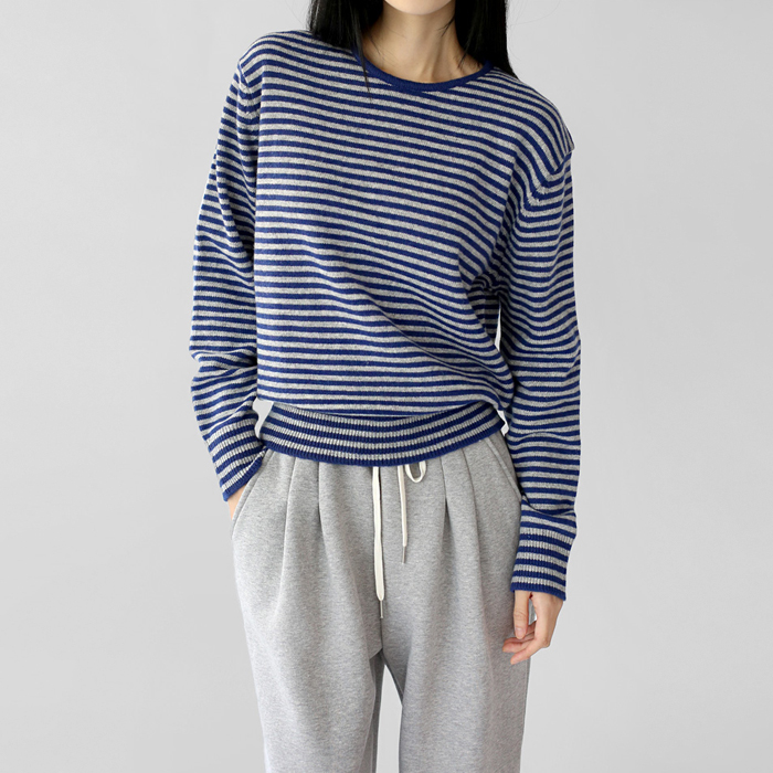 Shibori striped knit top