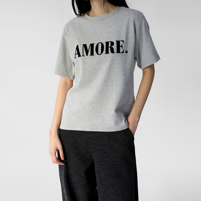 Songchi Lettering Fleece Short Sleeve T-shirt