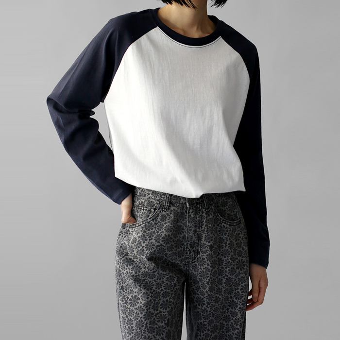 Raglan color block tee